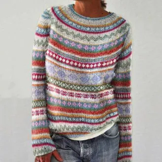 Women's Fashionable Pullover Sweater Top Blue - Shop at LoveMi