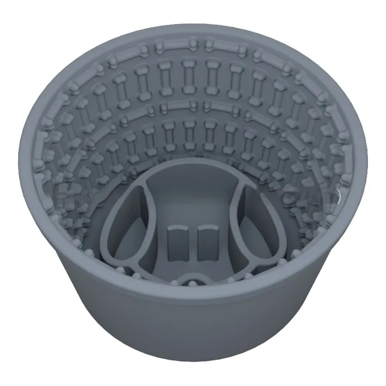 Soft And Durable Silicone Dog Food Bowl Multi-purpose Design - Slabstone Gray