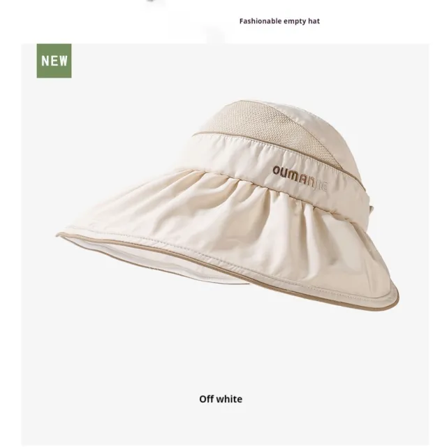 UV Protection Air Top Mesh Stitching Sun Hat With Wide Brim Breathable Sun Hat Beige - Shop at LoveMi