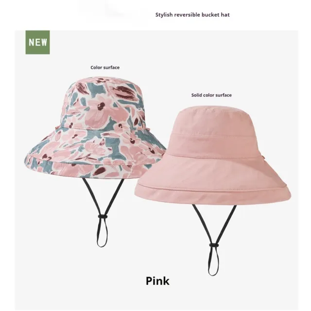 Reversible Fisherman Hat Printed Big Brim Sun proof Pink - Shop at LoveMi