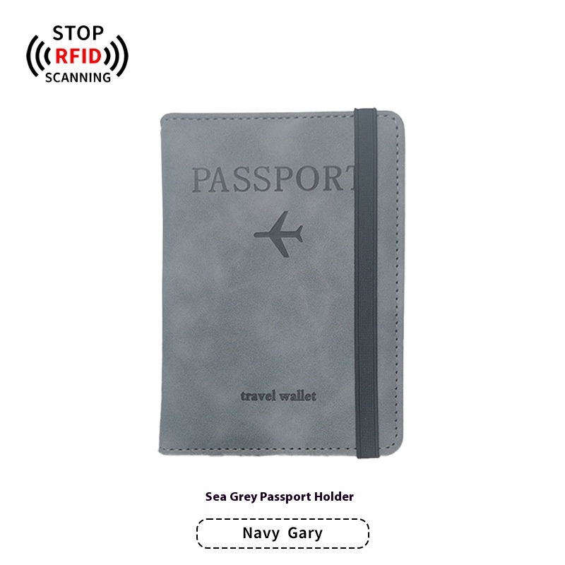 Sea Gray Strap Passport Cover