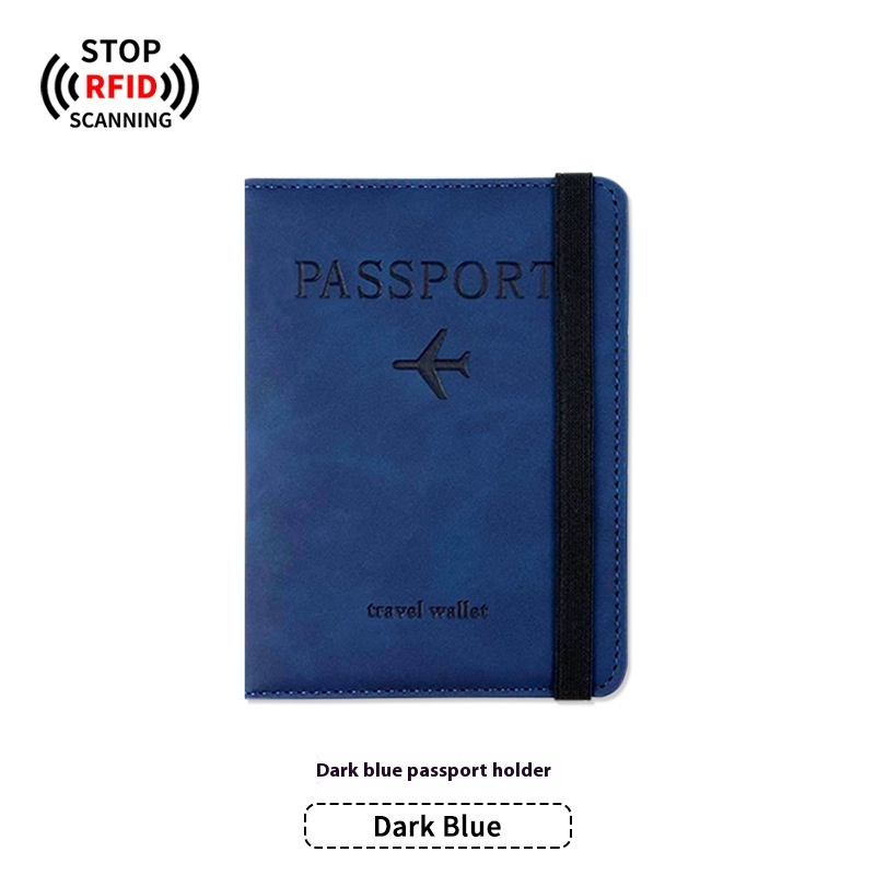 Dark Blue Strap Passport Cover