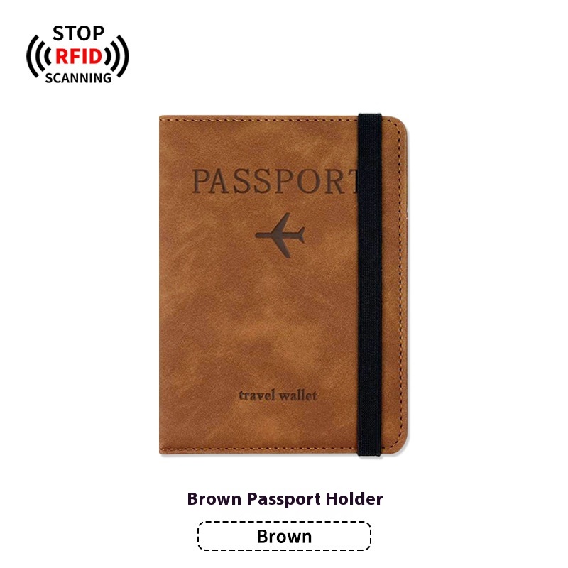 Brown Strap Passport Cover