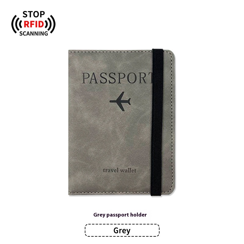 Gray Strap Passport Cover