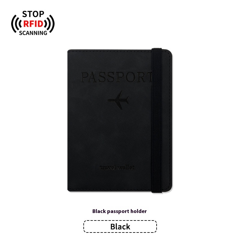 Black Strap Passport Cover