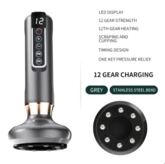 Electric Vacuum Cupping Massager For Body Anti-Cellulite Suction Cup Gua Sha Massage Body Cups Guasha Fat Burning Slimming Jars - Grey - View 1