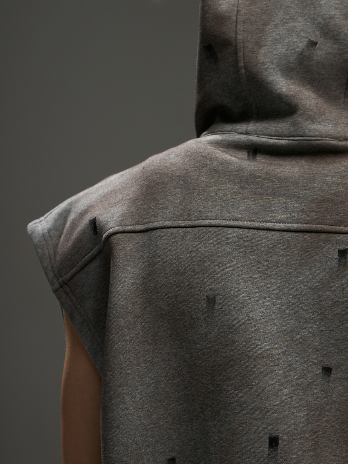 Washed Tie-dyed Profile Hooded Vest Casual Suit