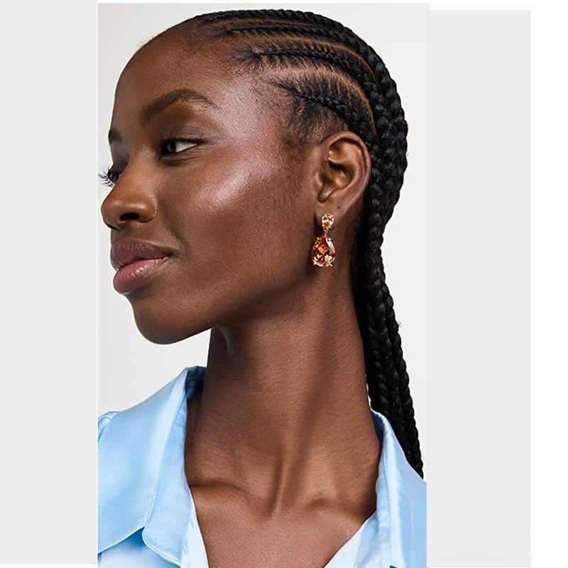 Model Popular Trendy Earrings Retro Simple Rhinestone