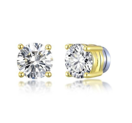 925 Silver Japanese And Korean Fashion Four-Claw Men'S And Women'S Diamond Stud Earrings
