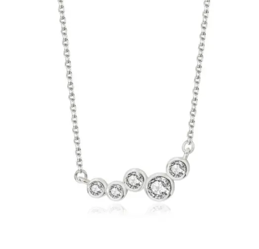 Single Row Diamond Collarbone Necklace