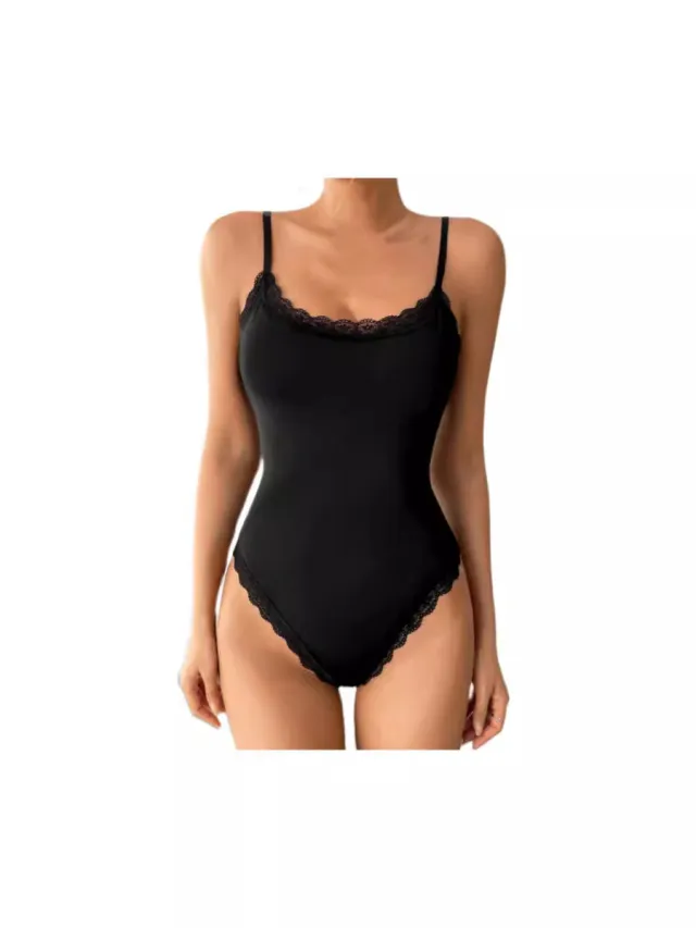 Women's Fashion Tight Lace Sling Jumpsuit Black - Shop at LoveMi