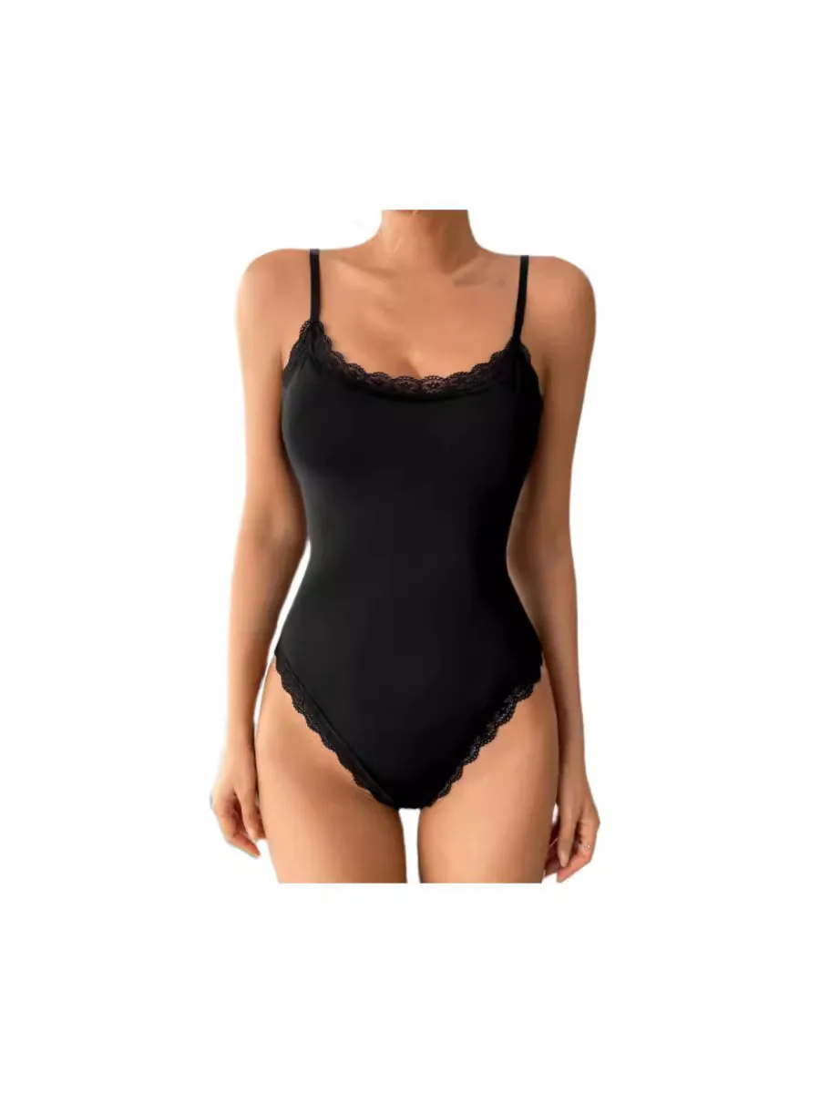 Women's Fashion Tight Lace Sling Jumpsuit - Black