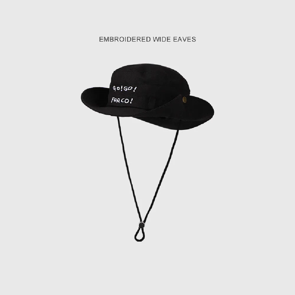 Summer Outdoor Fishing Sun-proof Sun-proof Hat Letter Female - Black
