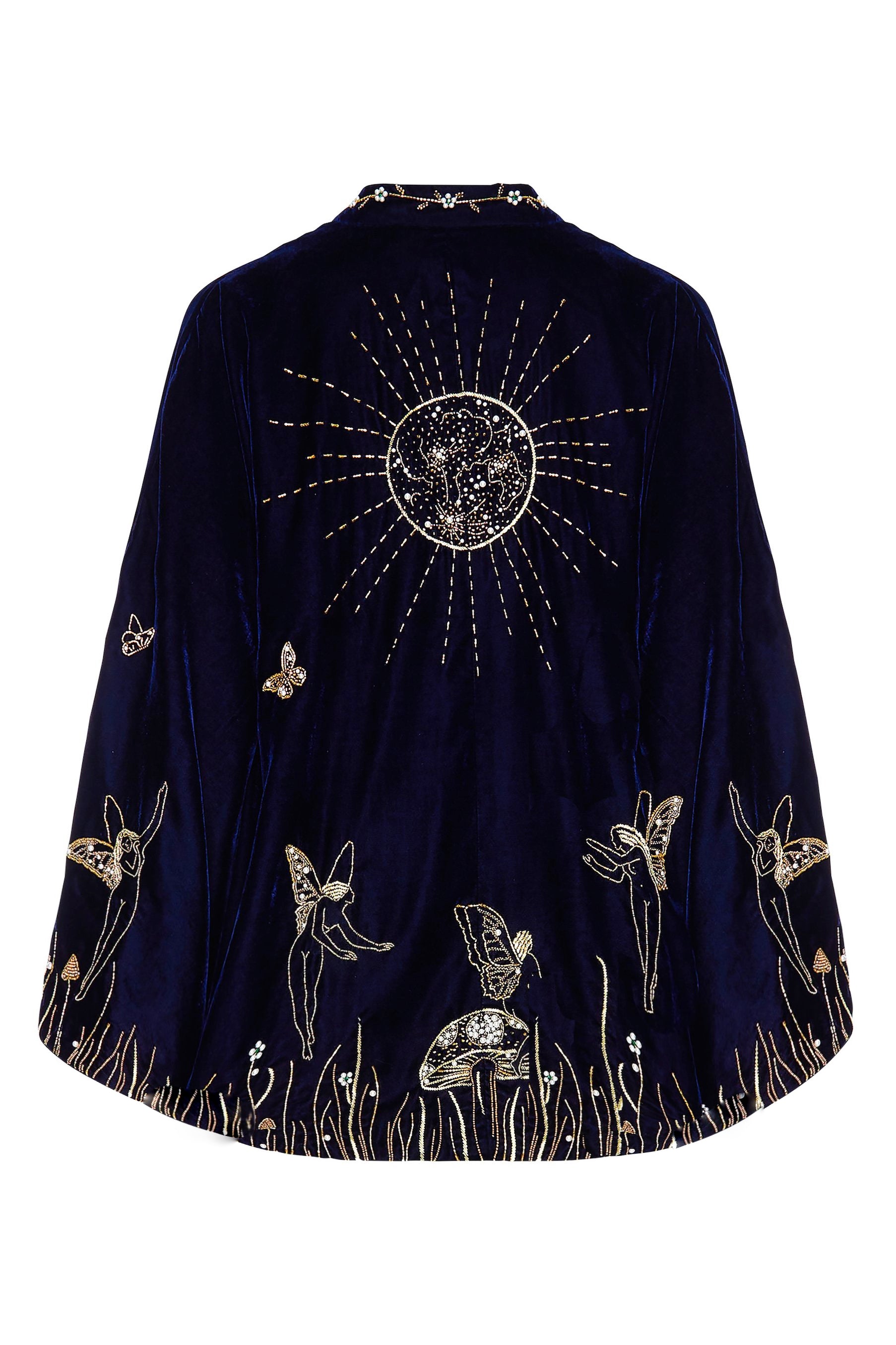 Embroidered Wheat Ear Velvet Jacket With Heavy Craftsmanship