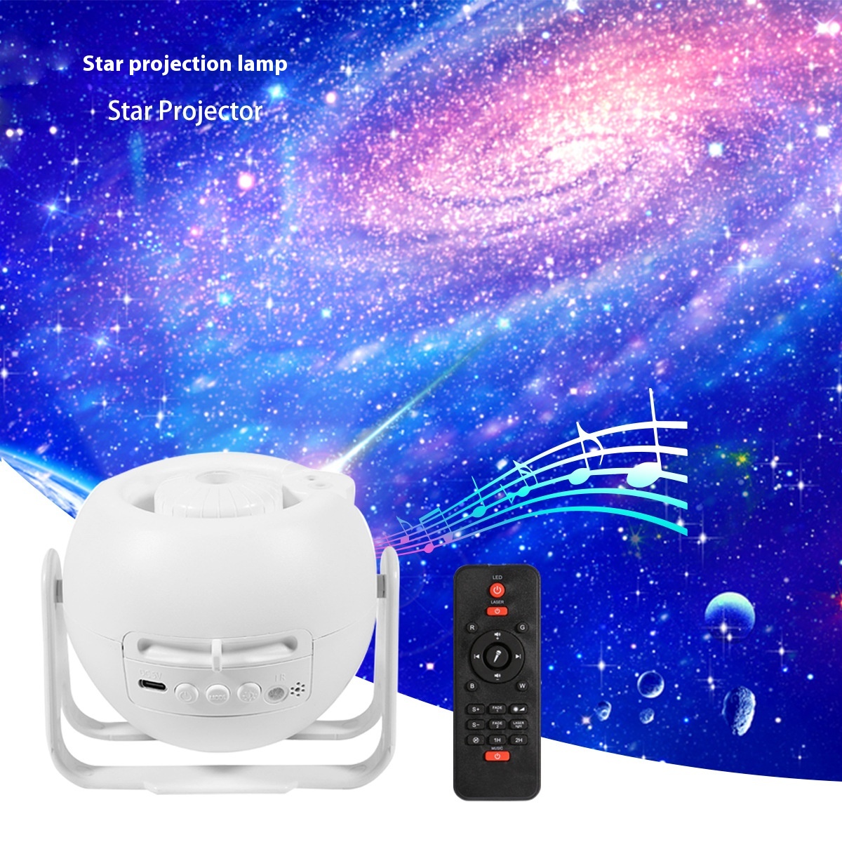 Starry Sky Projection Lamp Wireless Sound Light White Noise