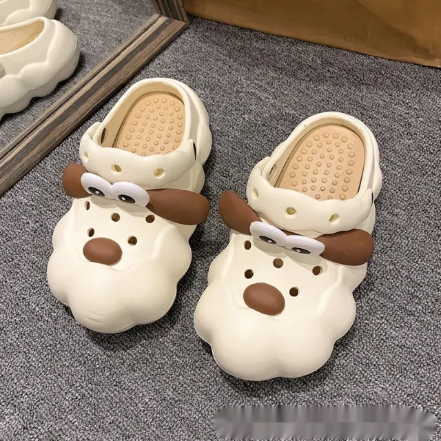 Milk Huhu Cloud Closed Toe Slippers EVA Material Deodorant White - Shop at LoveMi