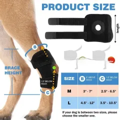Pet Dog Leg Guard Joint Knee Pad ACL Ligament Tear Auxiliary Rehabilitation Cat Joint Dislocation Protection - Black Single - View 1