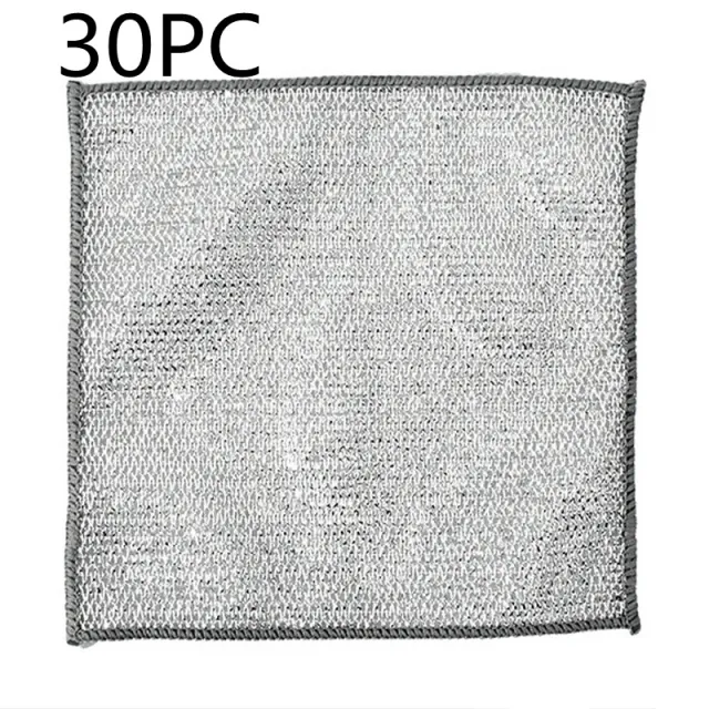 Steel Wire Ball Cloth Kitchen Cleaning Dishcloth Silver Silk Cloth 30Pc - Shop at LoveMi
