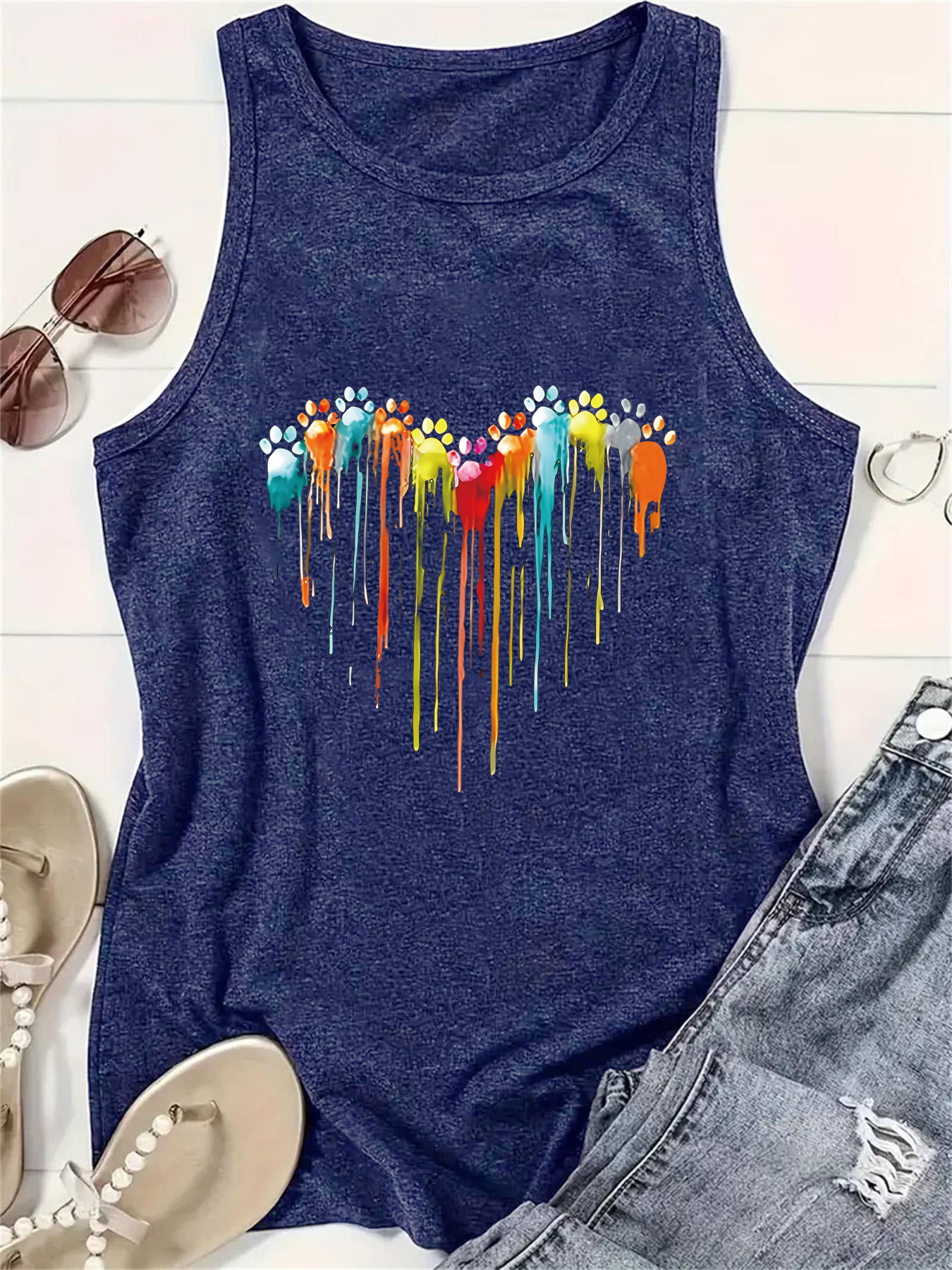 Printed Spring And Summer Sleeveless Top