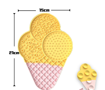 Pink and yellow ice cream cone