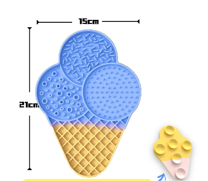 Blue and yellow ice cream cone