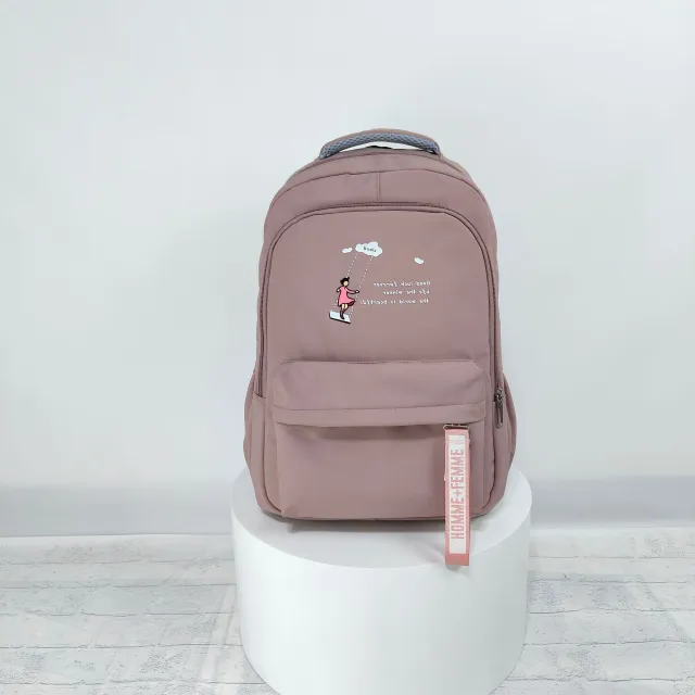 Schoolbag Fashion Casual Large Capacity Multi functional Backpack Pink - Shop at LoveMi
