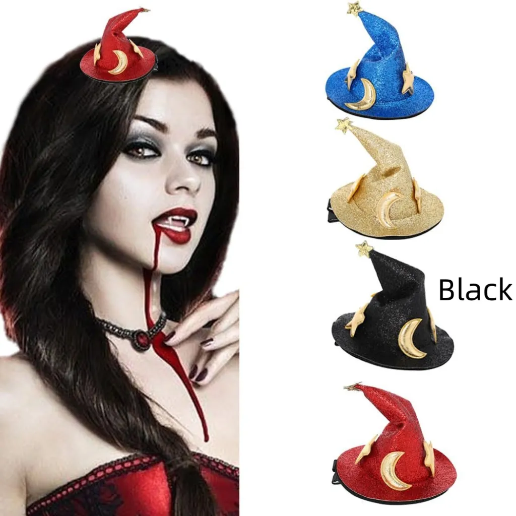 Halloween Ghost Festival Wizard's Hat Hairpin Headdress - Black
