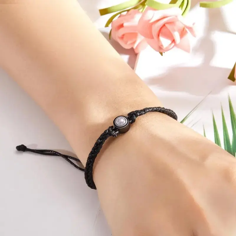 Projection Bracelets Circle Photo Bracelet Customized Colorful Woven Projection Bracelet Adjustable