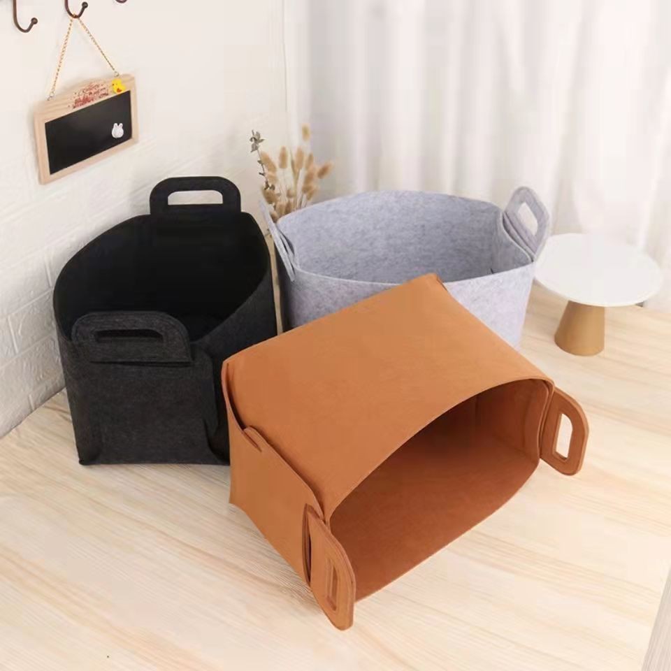 Portable And Minimalist Felt Folding Storage Basket
