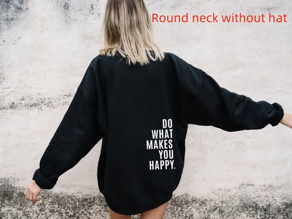 Do What Makes You Happy Sweatshirt Large Sweater - Black And White Pattern