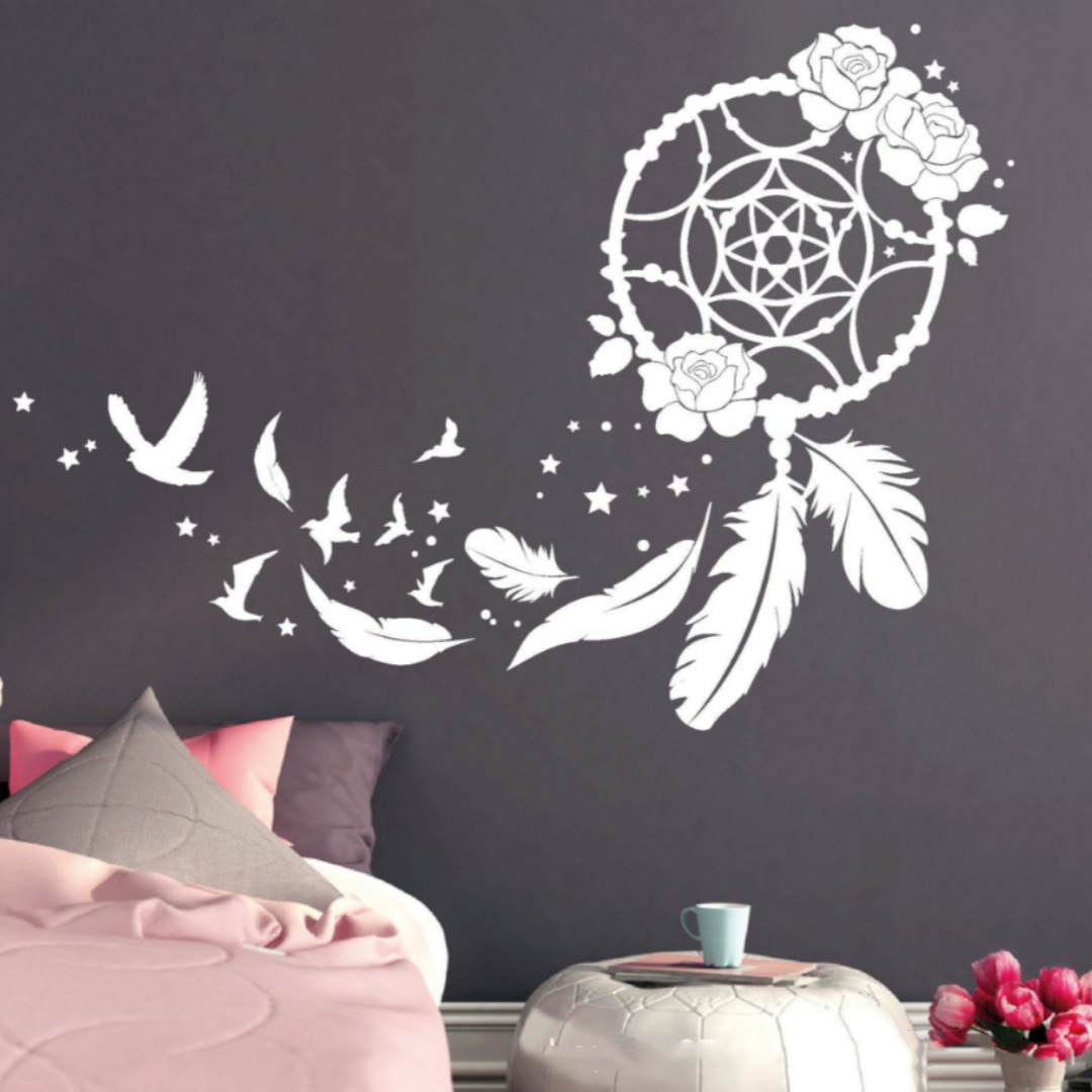Creative Dream Catcher Feather Pattern Wall Stickers