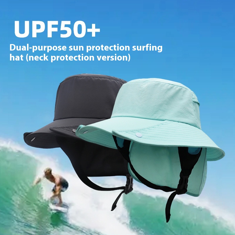 UPF50 Big Brim Detachable Bucket Hat Riding Wild Tour Adventure Fishing Quick-drying Cap Sun Protection Neck Protection