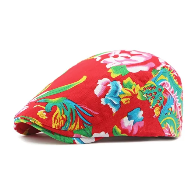 Northeast Fabric Hat Female British Retro Beret Personalized Ethnic Style Red - Shop at LoveMi