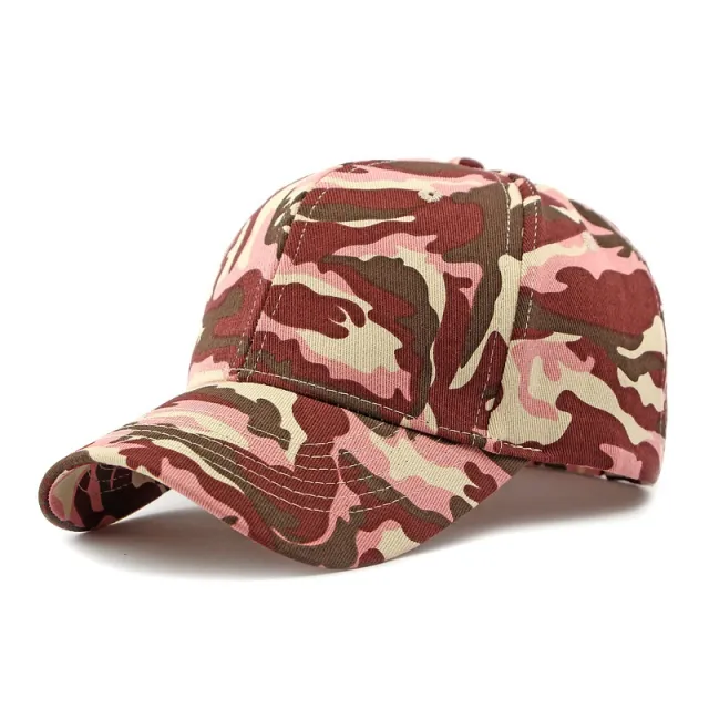 Camouflage Cotton Baseball Cap Outdoor Sun Protection Sports Hard Top Peak Cap Wine - Shop at LoveMi