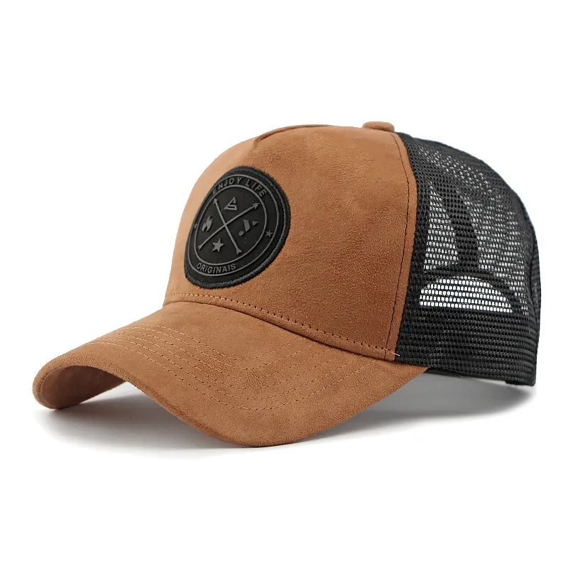 Outdoor Sun Protection Casual Mesh Baseball Cap Hard Top - Khaki