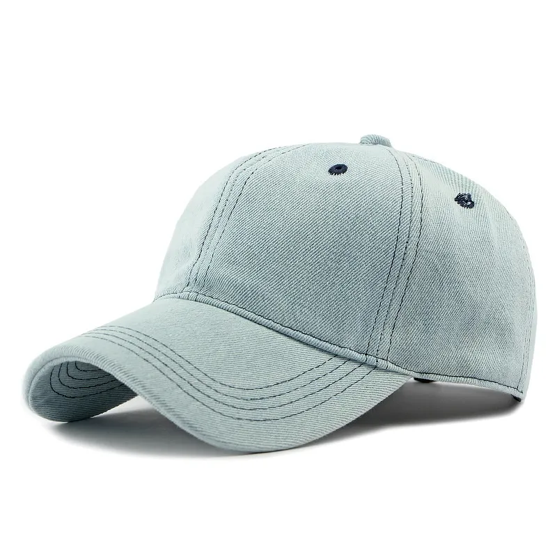 Simple Light Board Casual Soft Top Peaked Cap - Light Blue