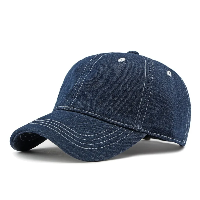 Simple Light Board Casual Soft Top Peaked Cap - Blue