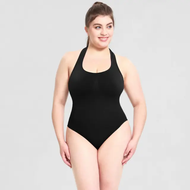 Women's High Waist T back Halter Inner Wear Jumpsuit Black - Shop at LoveMi