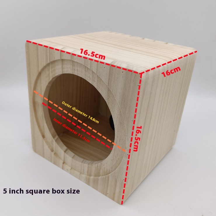 5inch solid wood box