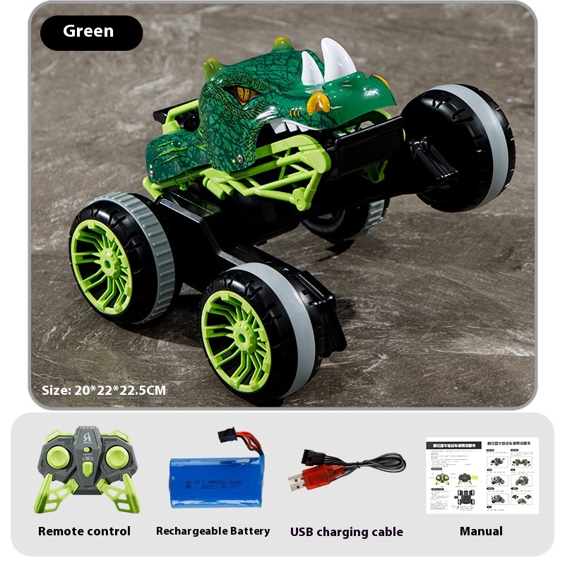 Rhinoceros stunt car green