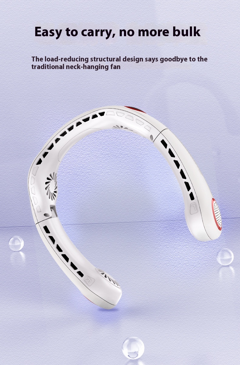 Title 2, Portable Lazy New Quad-core Leaf-free Halter Fan