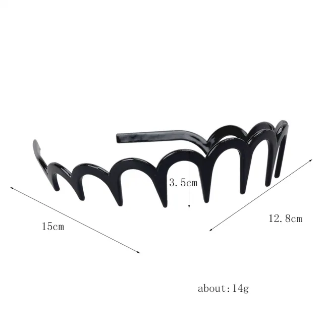 Drop resistant Beef Tendon Toothed U shaped Headband Black - Shop at LoveMi