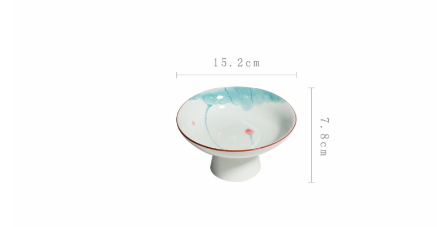 Title 8, Hand Painted Lotus Large Tea Cake Tray Ceramic ...