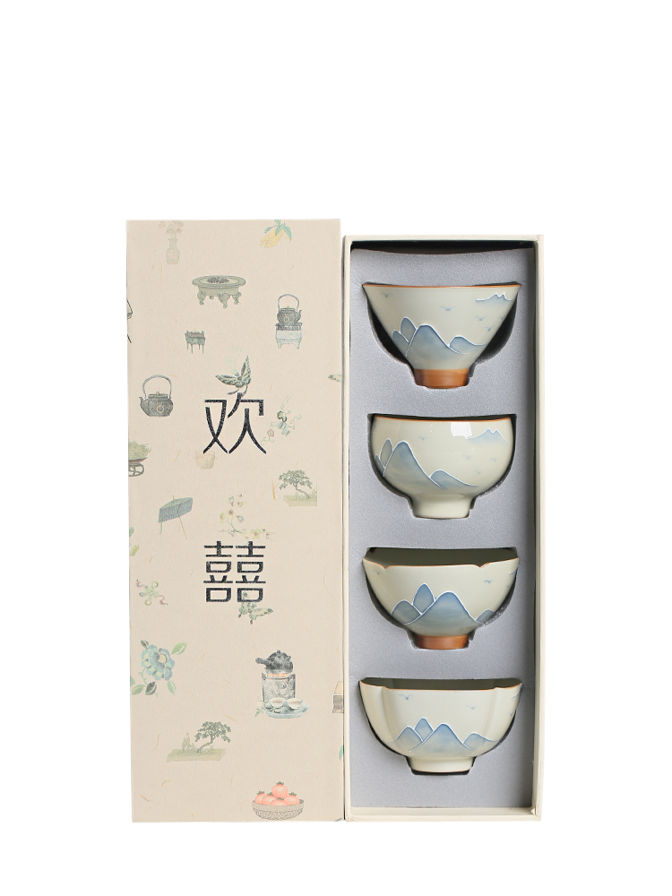 Title 8, Handbemalte Kung Fu Tee-Tasse aus Porzellan mit...