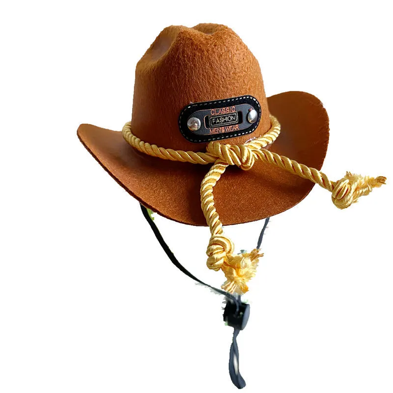 British Cat Hat XINGX Cowboy Hat - Brown With Black Label