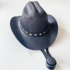 British Cat Hat XINGX Cowboy Hat - Black Xingx Velvet Band - View 1
