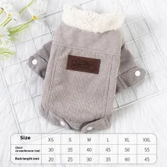Dog Clothes Autumn And Winter Fleece Lined Padded Warm Keeping Lambswool Vest Cat Pet Clothing - Lambswool Gray - View 1