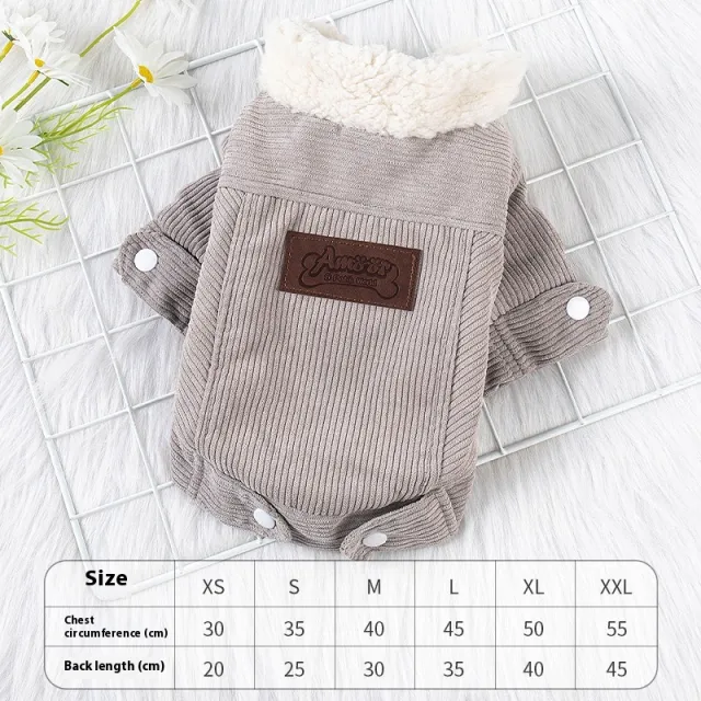 Dog Clothes Autumn And Winter Fleece Lined Padded Warm Keeping Lambswool Vest Cat Pet Clothing Lambswool Gray - Shop at LoveMi