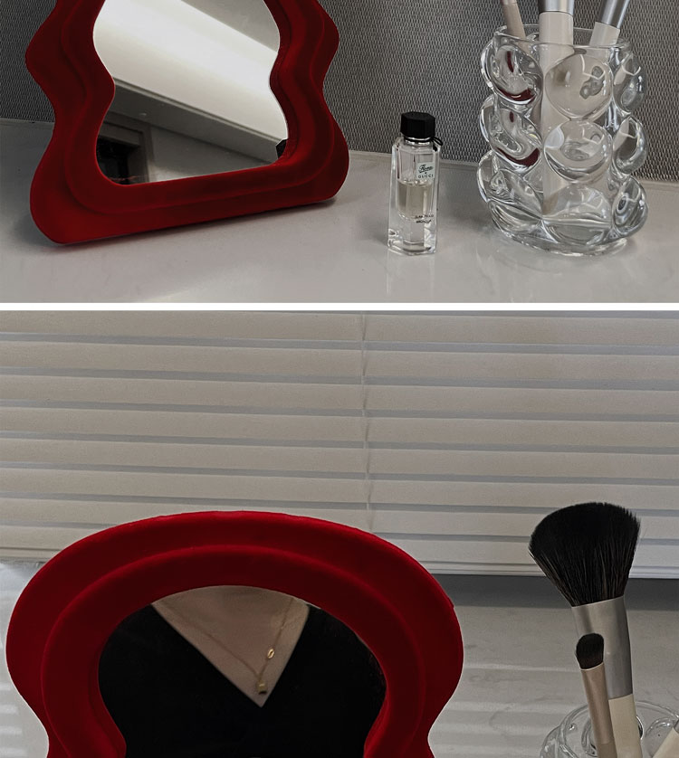 Title 12, Velvet Dressing Table Mirror Desktop Cosmetic M...