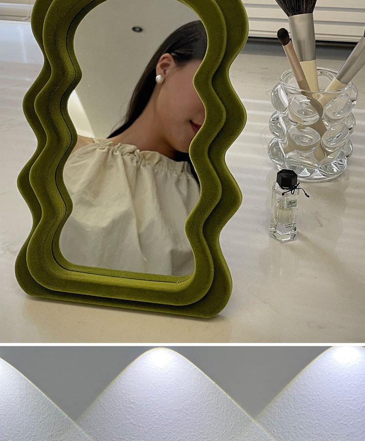 Title 7, Velvet Dressing Table Mirror Desktop Cosmetic M...